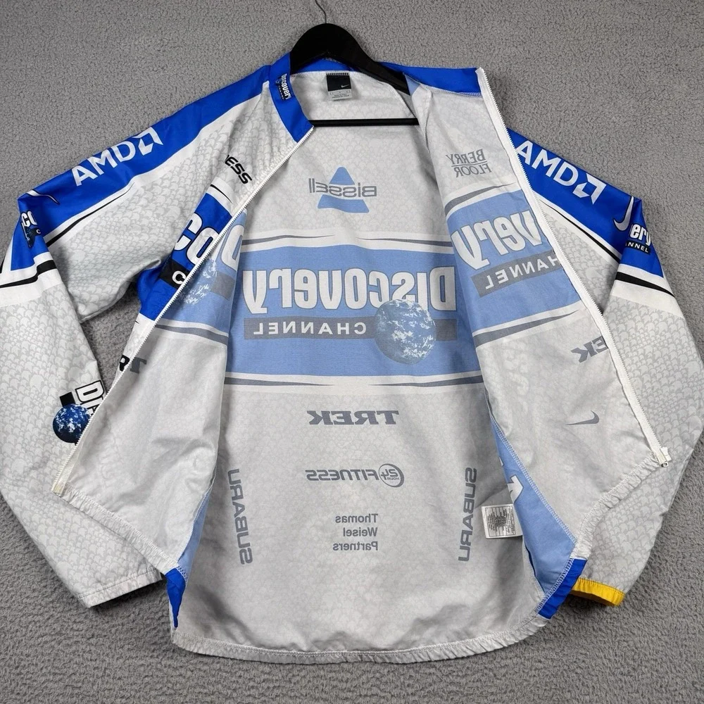 Nike Discovery Cycling Jacket Mens Size Large Long Sleeve Full Zip Trek Italy